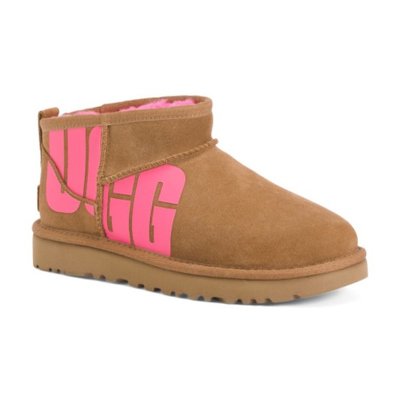 NEW UGG CHOPD CHESTNUT MINI BOOTS - Picture 1 of 2